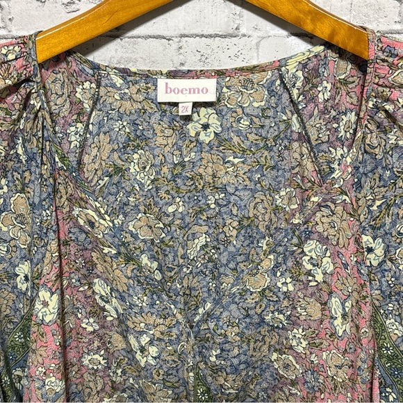 🔥🔥🔥Boemo Anthropologie Women's Tiered Maxi Dress Boho Long Floral Size: 2X🔥🔥🔥 - Picture 2 of 6